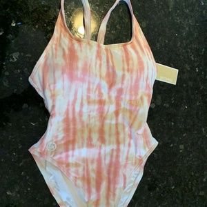 MICHAEL Michael Kors Pink Tie Dye One Piece Racerback Swimsuit ~NWT